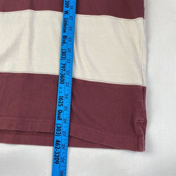 VINTAGE NHL HOCKEY Rugby POLO SHIRT! Long Sleeve Embroidered Maroon Striped Sz M - Picture 12 of 16